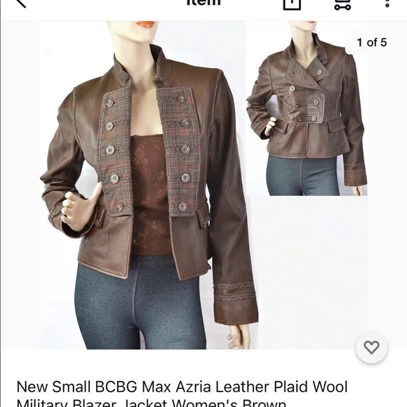 BCBG Plaid leather jacket - Picture 1 of 4